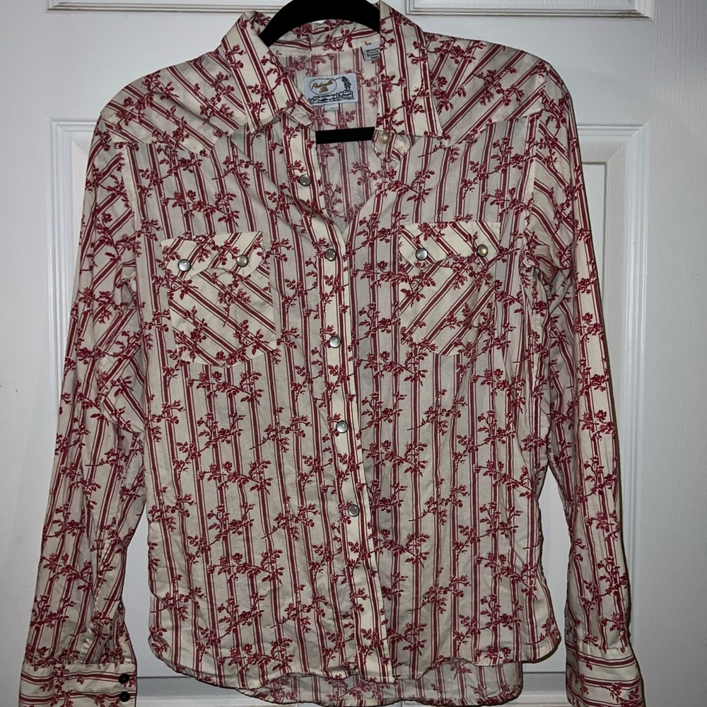 Panhandle Slim Red and White Button Down Shirt